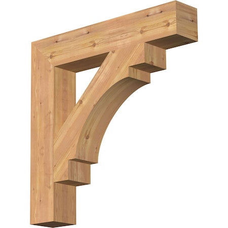 Ekena Millwork Merced Block Smooth Bracket, Western Red Cedar, 5 1/2"W x 32"D x 32"H BKT06X32X32MRC05SWR